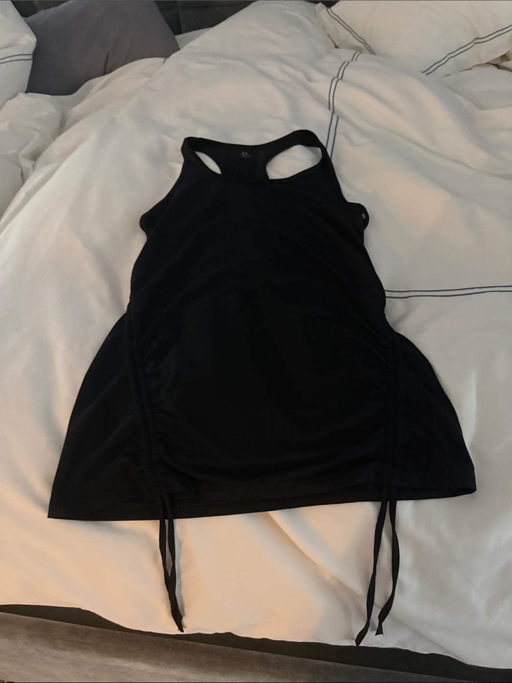 GAP Black Racerback Tank with Side Drawstrings